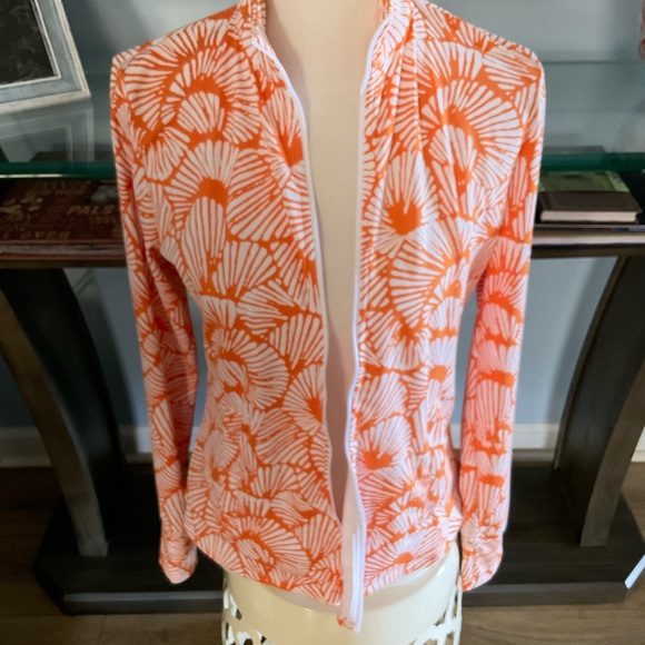 Tommy Bahama Golf Orange Patterned Women's Lightweight Jacket - Picture 6 of 8